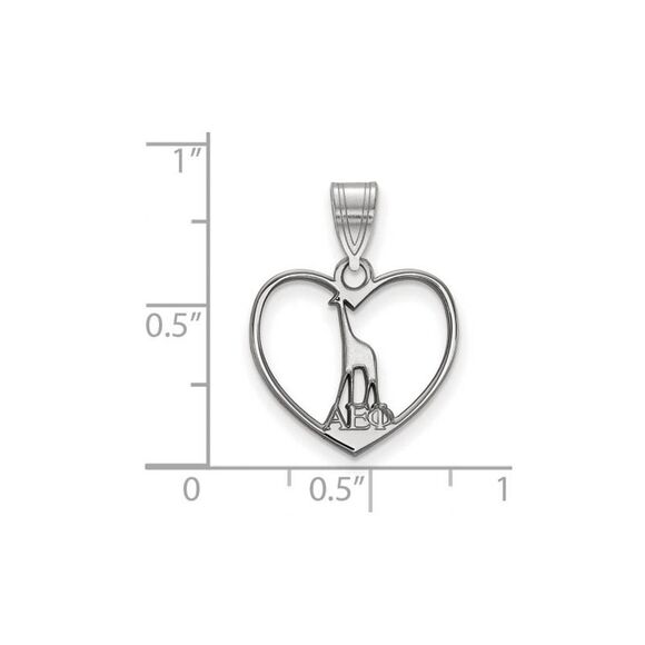 Sterling Silver Alpha Epsilon Phi Heart Pendant - Picture 2 of 3